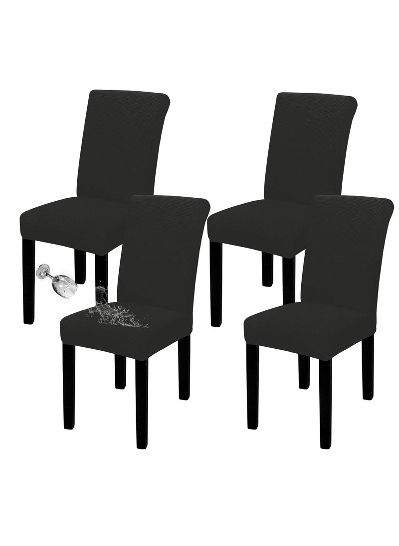Easy-Going EasyGoing 100 Waterproof Dining Room Chair Cover Set of 4 Stretch Jacquard Parson Chair Slipcover Removable Washable Chair Protector for Home Restaurant Banquet XLarge Black 