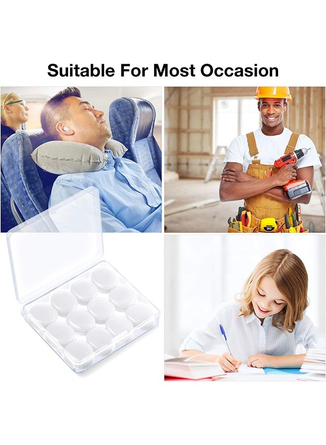 18 Pairs (36 Pcs) Ear Plugs for Sleep and Swimming, Reusable Soft Noise Cancelling Earplugs Sound Blocking Ear Plugs with Case for Swimming Snoring Study Travel (White, Blue, Orange) - Image 5