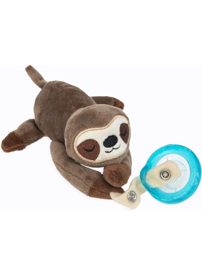 Nuby نوبى باحث اللهاية الناعم المصنوع من القماش مع اللهاية السيليكون القابلة للفصل: 0-6 أشهر، كسلان، شكل الكرز الطبيعي - Image 5