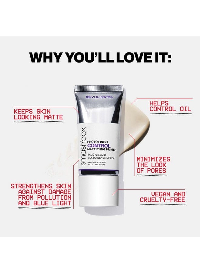 سماش بوكس برايمر مكياج فوتو فينيش كونترول ماتيفاينغ من سماش بوكس بحمض الساليسيليك - برايمر للتحكم في الزيوت لبشرة غير لامعة - حجم مناسب للسفر، 0.34 أونصة سائلة - Image 4