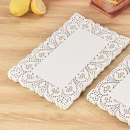 Bridge2shopping Doilies Paper Decorative Lace Paper Placemats for Cake Packaging, Set of 100 Pieces, 10 x 14 Inch, Rectangle - Image 2