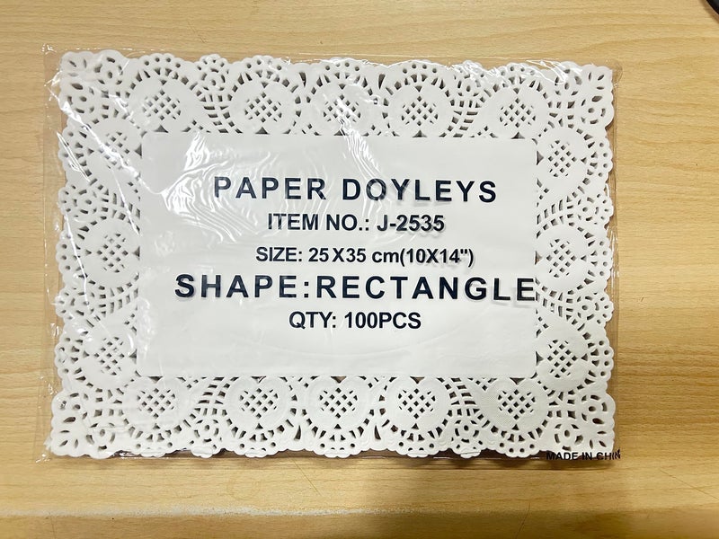 Bridge2shopping Doilies Paper Decorative Lace Paper Placemats for Cake Packaging, Set of 100 Pieces, 10 x 14 Inch, Rectangle - Image 5