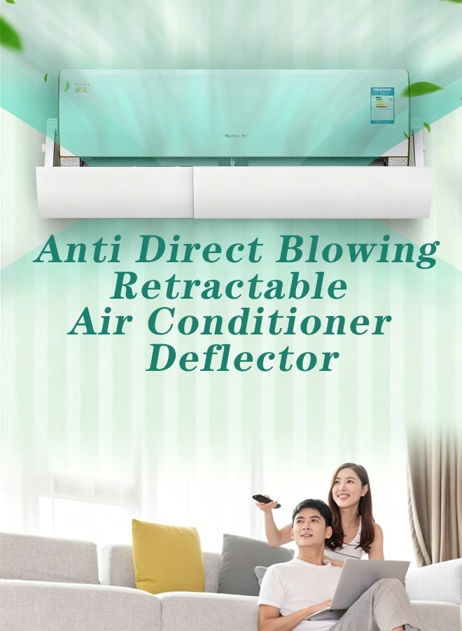 Retractable Air Conditioner Air Deflector, Universal Adjustable Air Conditioning Deflector Air Diverter Cover Telescopic Anti-Wind Baffles Anti Direct Blowing for Wall-Mounted Air Conditioners ﻿ - Image 3