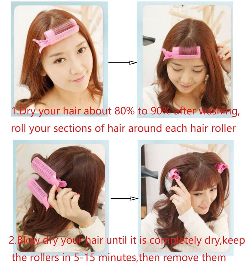 GBSTORE 5 Pcs 2 in 1 Hair Rollers with Clip, Large Size Self-Grip Curlers for Fluffy Hairstyles - Natural Hair Styling Tool - Image 3