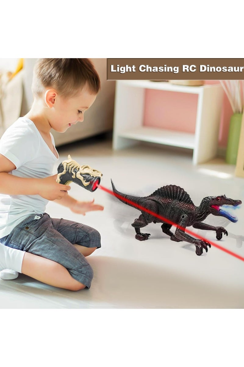 أوزيغالور ألعاب ديناصورات تعليمية للأطفال من 3 سنوات، ديناصور سبينوصور روبوت كهربائي بشحن وأصوات، عيون LED، هدية مبتكرة - Image 2