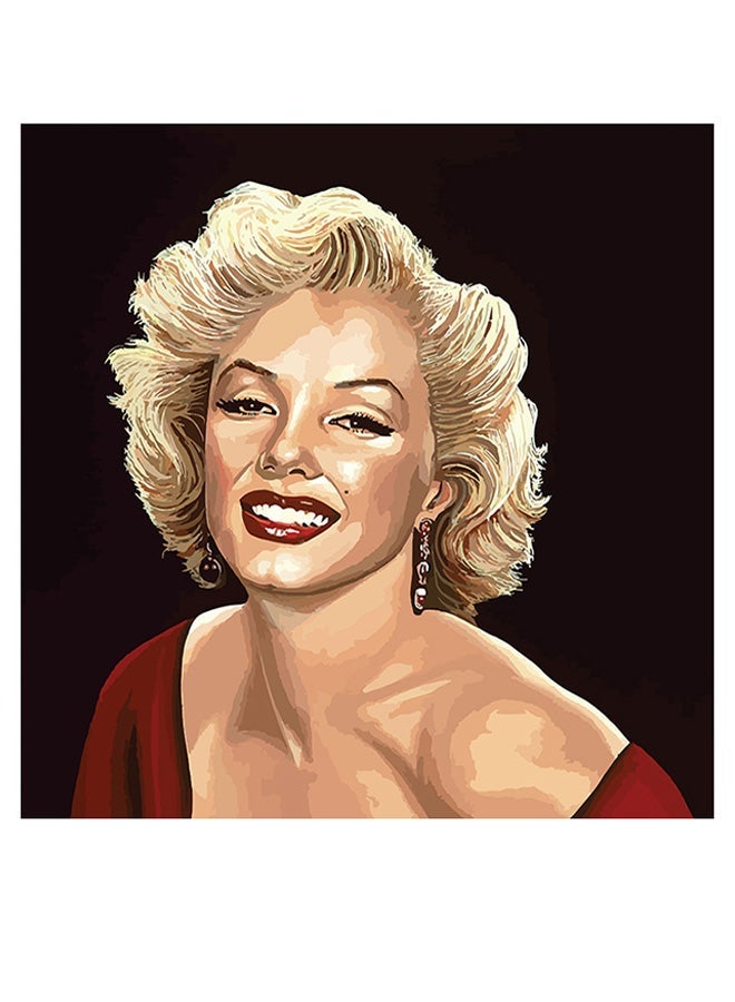 RYN Marilyn Monroe Printed Wall Art Black/Beige/Red 30x30cm - Image 2