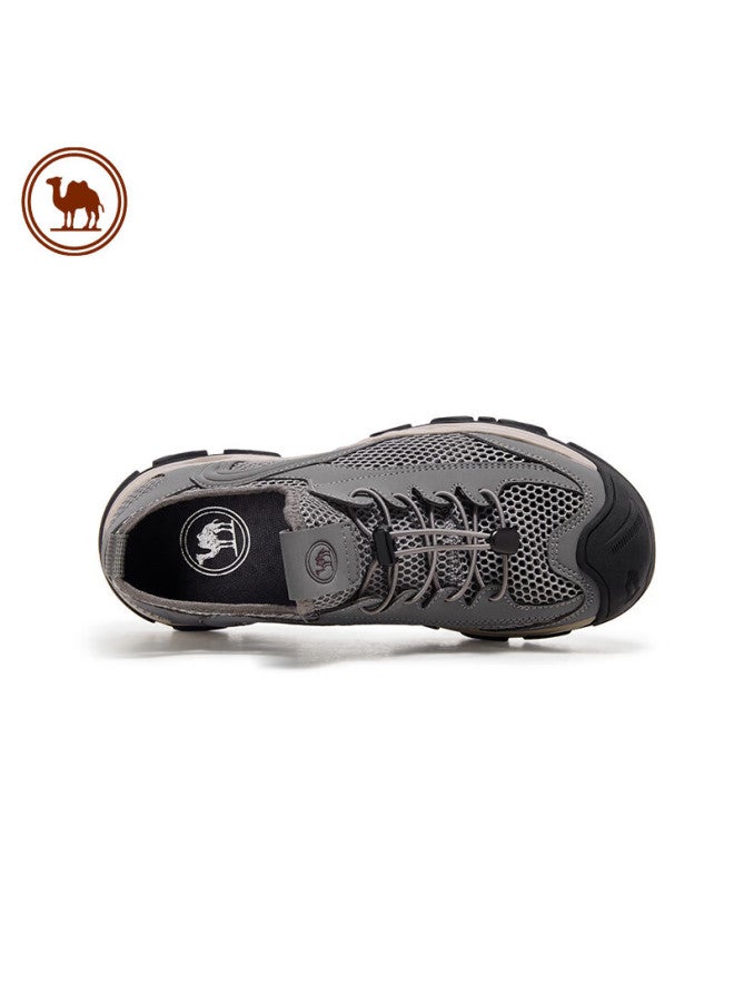 CAMELJEANS Camel Men's Outdoor Soft Bulletproof Hiking Shoes With Mesh Breathable Casual Shoes P14m379003 Gray 41 - Image 4