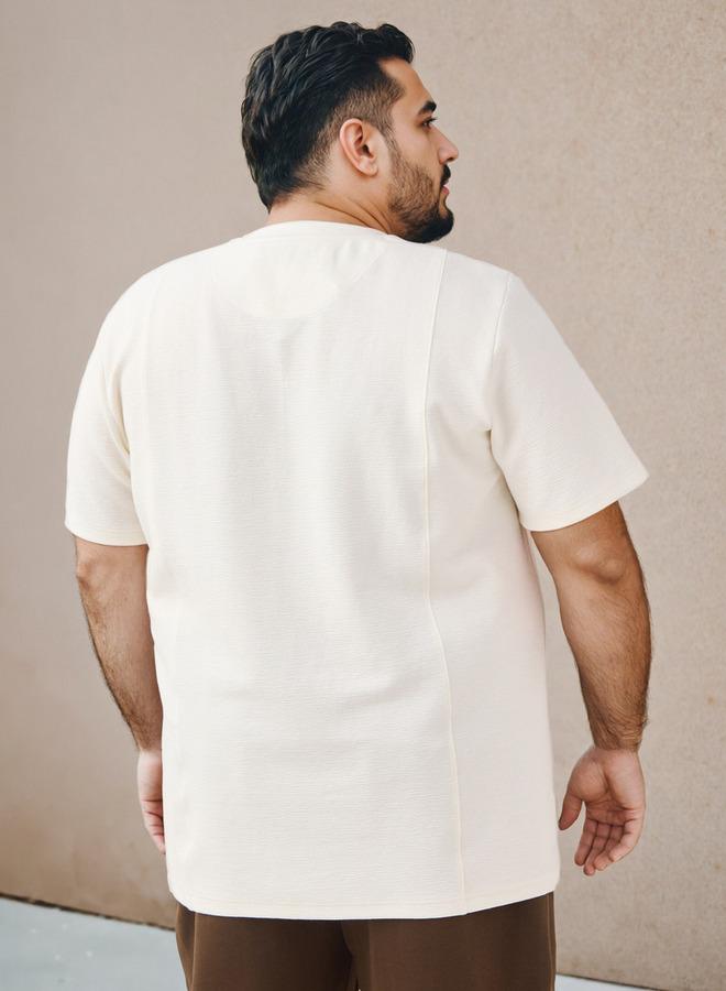 Splash FAV Plus Size Regular Fit Textured T-shirt - Image 3