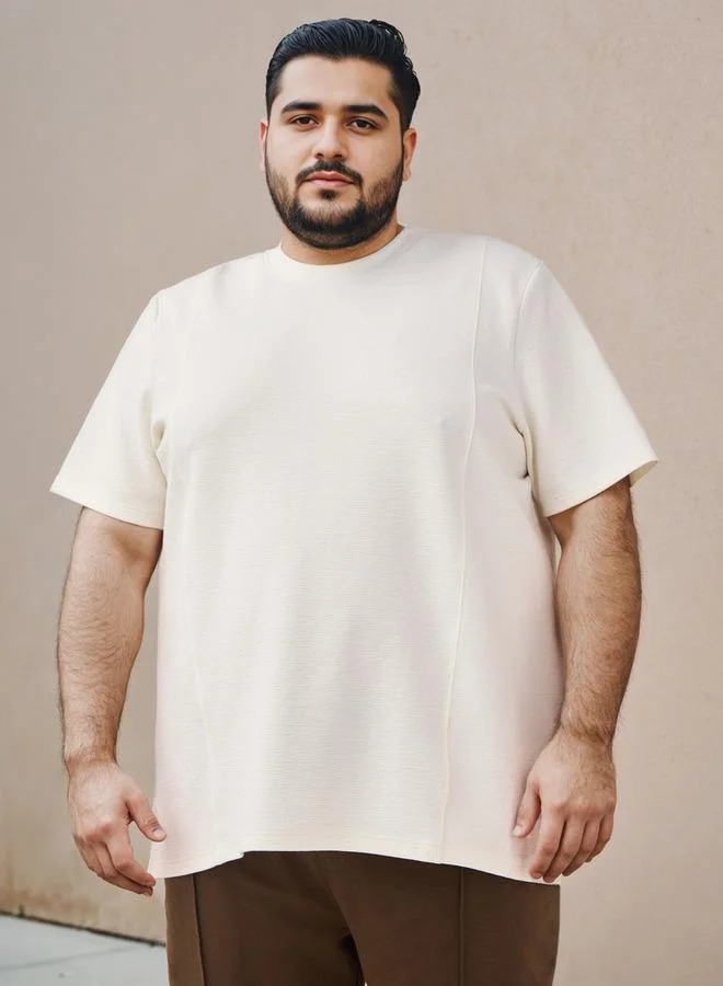 Maxim Plus Size Regular Fit Textured T-shirt