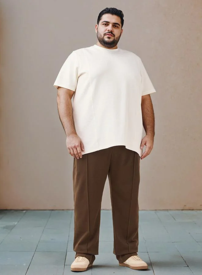 Maxim Plus Size Regular Fit Textured T-shirt