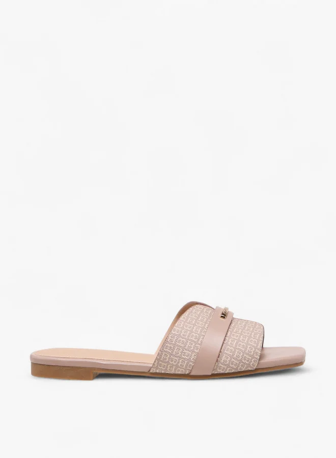 Flora Bella By Shoexpress Women Monogram Print Slip-On Flat Sandals