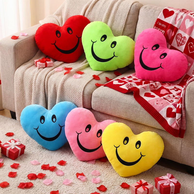 Novabright 6 Pcs Valentines Day Heart Pillows 12", Love Heart Shaped Pillow Plush Throw Pillow, Cute Pink Pillows for Gifts Valentines Day Living Room Bedroom Decor(Conversation) - Image 4