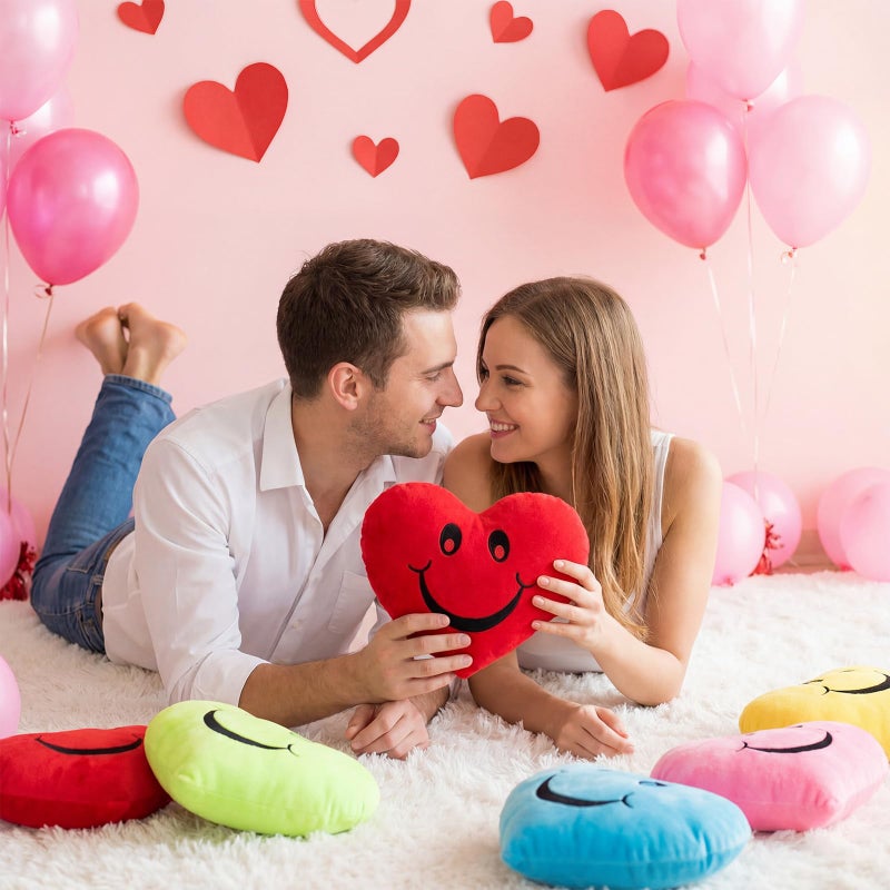 Novabright 6 Pcs Valentines Day Heart Pillows 12", Love Heart Shaped Pillow Plush Throw Pillow, Cute Pink Pillows for Gifts Valentines Day Living Room Bedroom Decor(Conversation) - Image 5