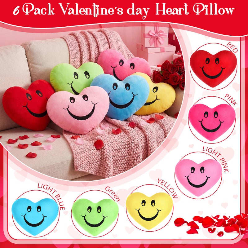 Novabright 6 Pcs Valentines Day Heart Pillows 12", Love Heart Shaped Pillow Plush Throw Pillow, Cute Pink Pillows for Gifts Valentines Day Living Room Bedroom Decor(Conversation) - Image 3