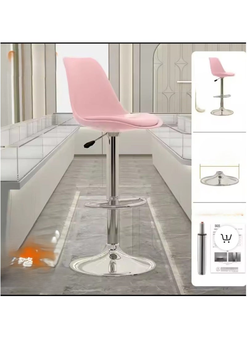 Goods Reef - Swivel Counter Height Barstool with Back And Footrest (Pink) - Image 1