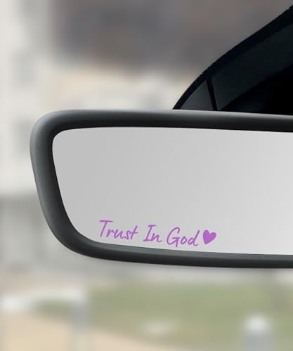 SCUARI 4PCS Car StickersCars DecalsCar Accessories Trust in God Rearview Mirror StickerAuto Stickers and DecalsAuto Decals for WomenTrust in God Mirror DecorationFits Most Vehicles Purple - Image 1
