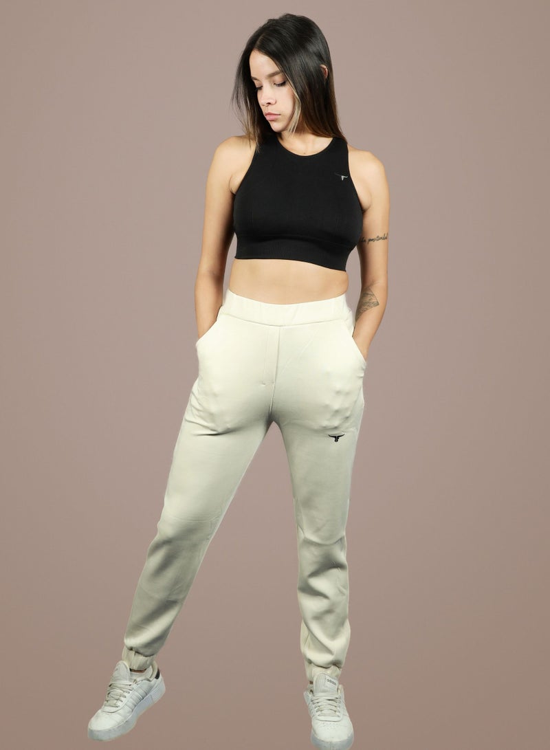 THUGFIT VelocityVibe Ladies JoggerS/Pants - Beige - Image 1