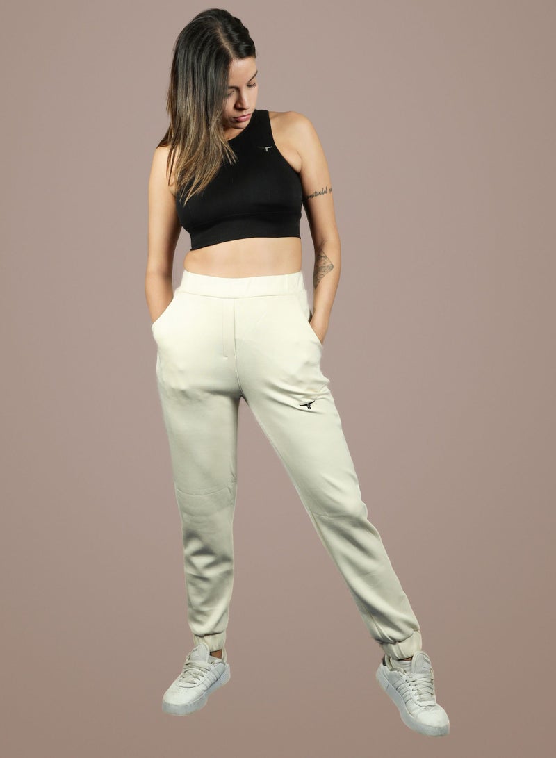 THUGFIT VelocityVibe Ladies JoggerS/Pants - Beige - Image 2