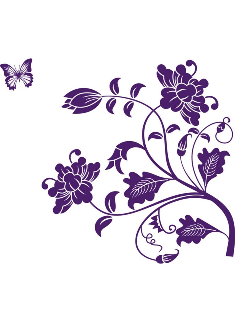 Decals Design Decals Design 'Vine Flower' Wall Sticker (PVC Vinyl, 50 cm x 70 cm, Purple)  - Image 3