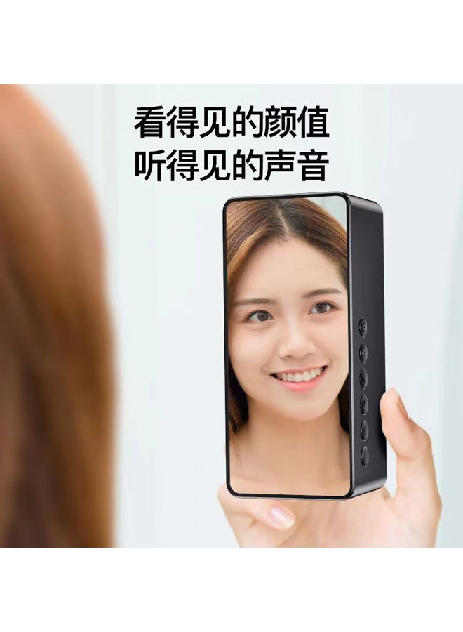 aigo Bluetooth Speaker Smart Clock Alarm Clock Mirror Full Screen Three-level Night Light Subwoofer Card Slot Speaker - Image 5