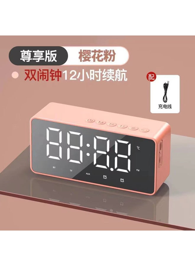 aigo Bluetooth Speaker Smart Clock Alarm Clock Mirror Full Screen Three-level Night Light Subwoofer Card Slot Speaker - Image 3
