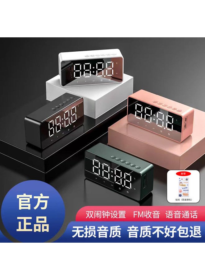 aigo Bluetooth Speaker Smart Clock Alarm Clock Mirror Full Screen Three-level Night Light Subwoofer Card Slot Speaker - Image 2