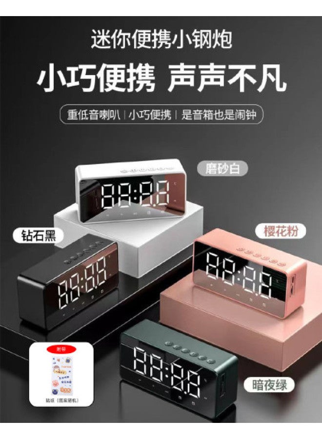 aigo Bluetooth Speaker Smart Clock Alarm Clock Mirror Full Screen Three-level Night Light Subwoofer Card Slot Speaker - Image 1
