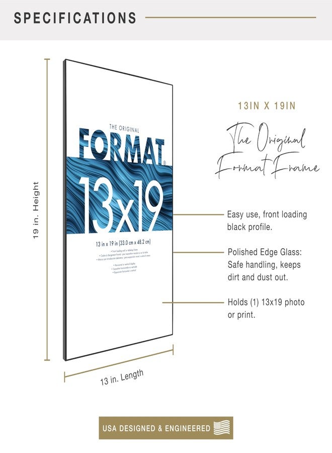 MCS Format 13x19 Picture Frame Black, Vertical & Horizontal Wall Hanging Large Picture Frame for Photos & Art Prints (1-Pack) - Image 4