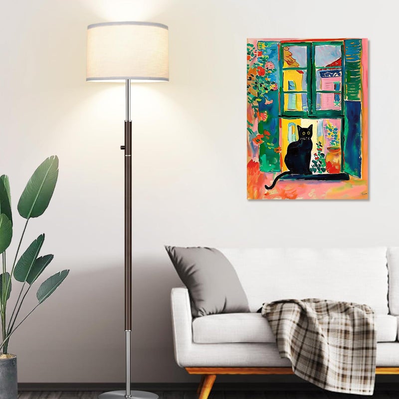 HYFBH Henri Matisse Black Cat Canvas Wall Art Framed, Matisse Open Window Print Cute Cat Poster Gallery Aesthetic Room Decor for Bedroom Bathroom, Kawaii Preppy Room Decor for Teen Girls 12x16inch - Image 3