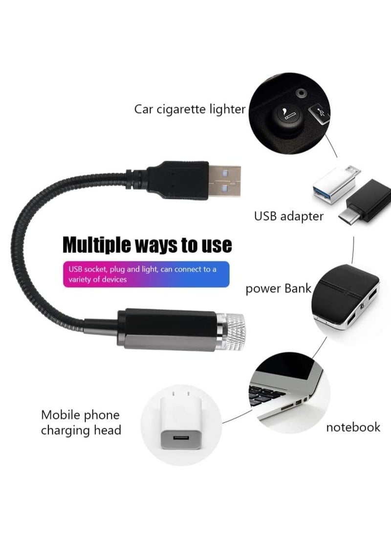 Usb Roof Star Projector Lights With 3 Modes, Usb Portable Adjustable Flexible Interior Car Night Lamp Decor With Romantic Galaxy Atmosphere Fit Car, Ceiling, Bedroom, Party (Plug&Play, Red) - Image 5