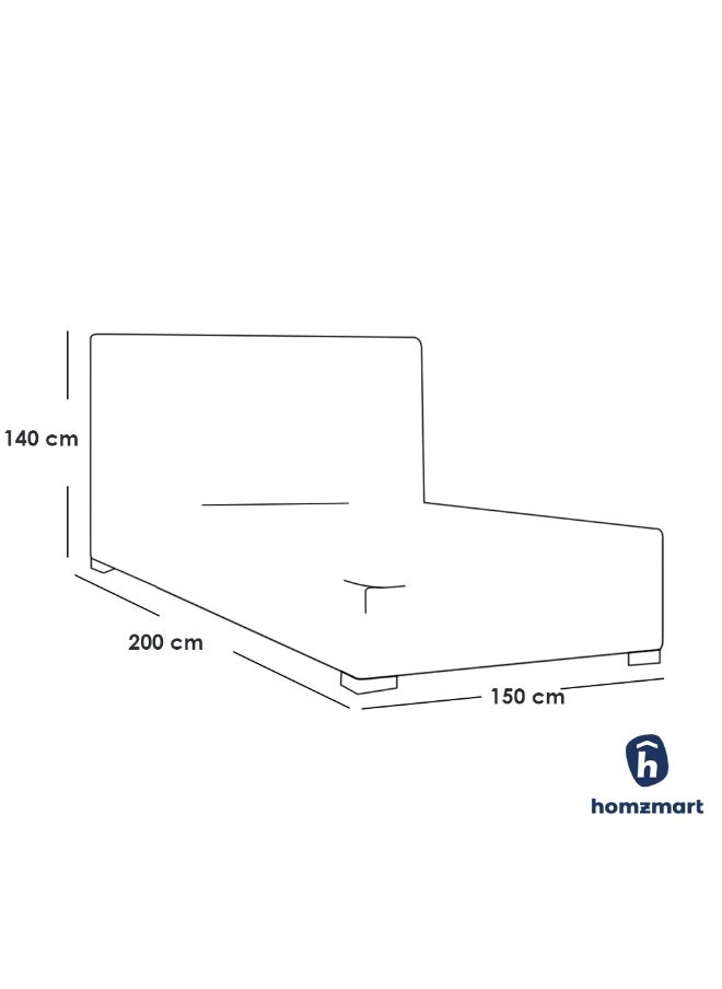 Homzmart Swedish Wood and Velvet Queen Bed 150×200×140 cm - Light Purple  - Image 2