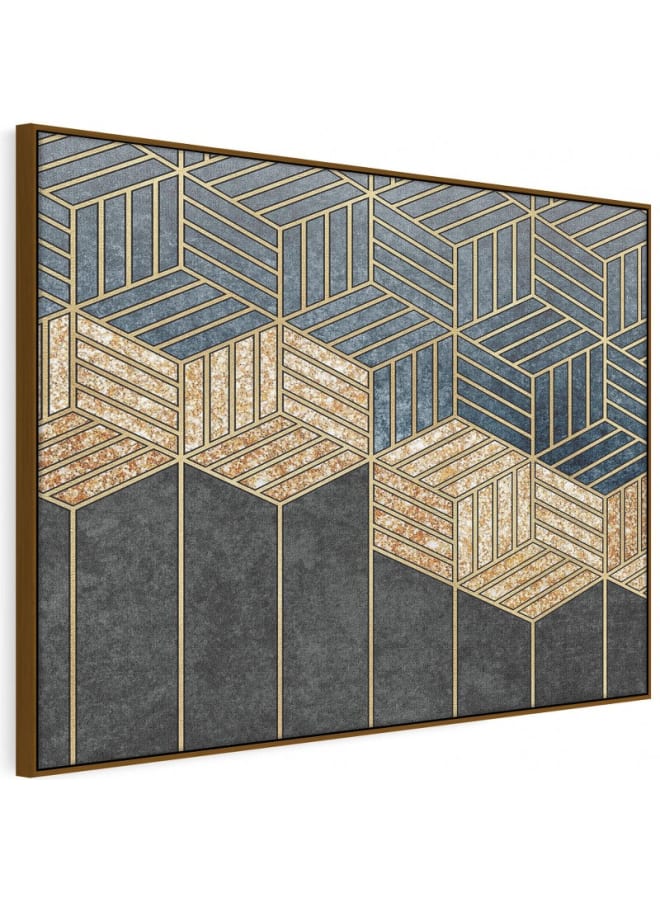 Home Gallery Modern minimalist style geometric golden art framed wall art 120x80 - Image 5