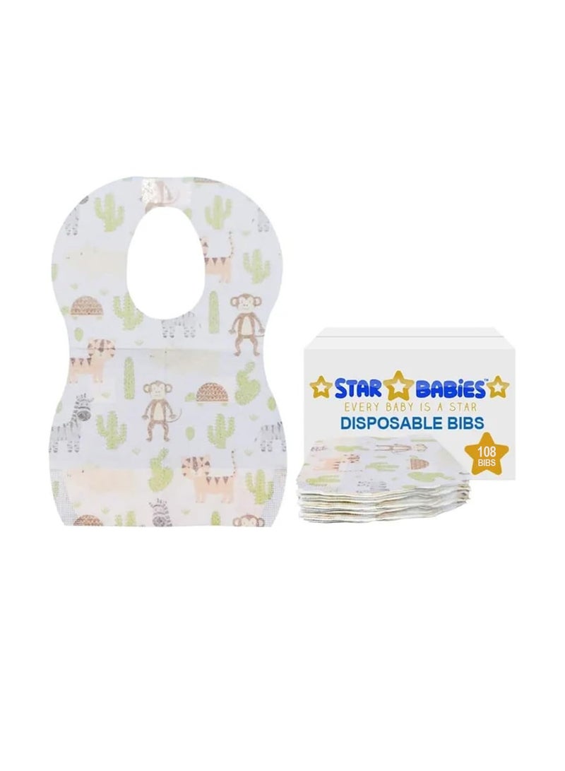 STAR BABiES Disposable Bibs Pack of 108-Animal - Image 1