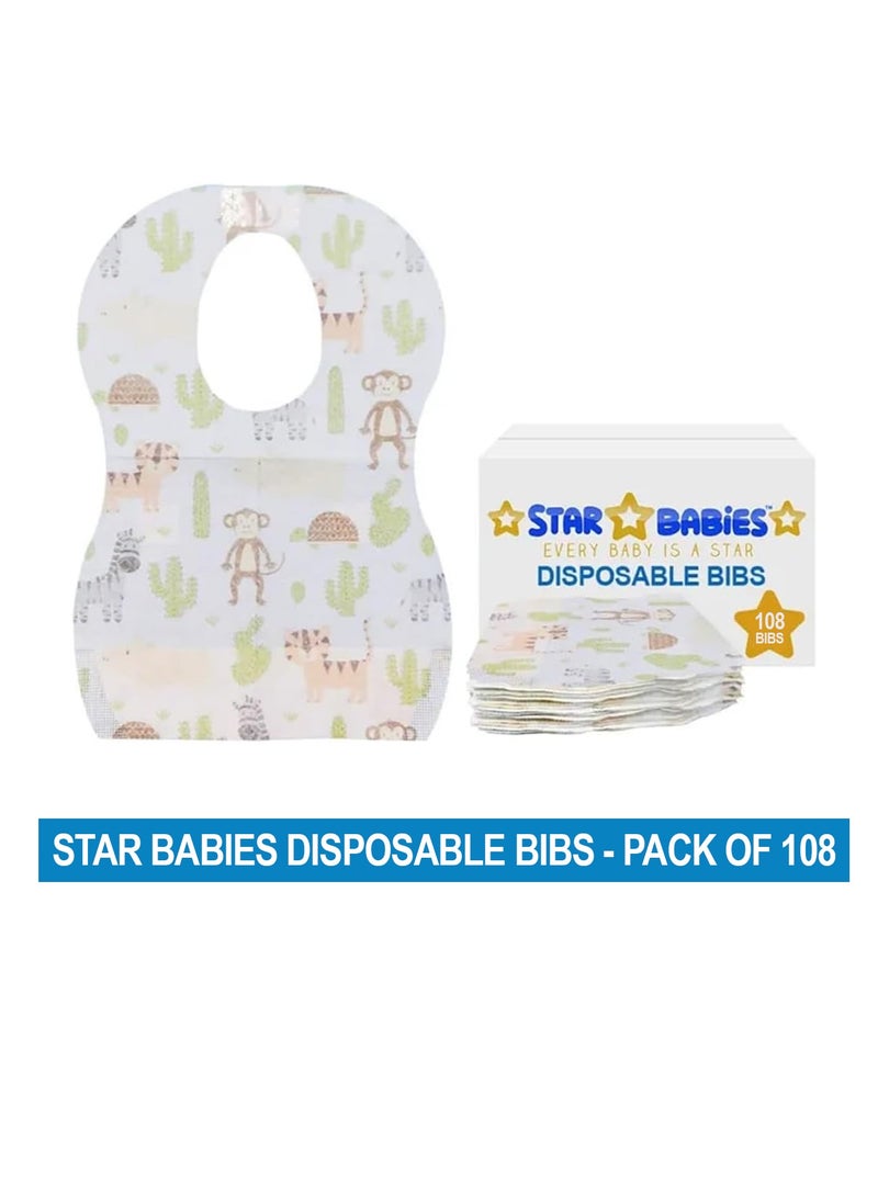 STAR BABiES Disposable Bibs Pack of 108-Animal - Image 2