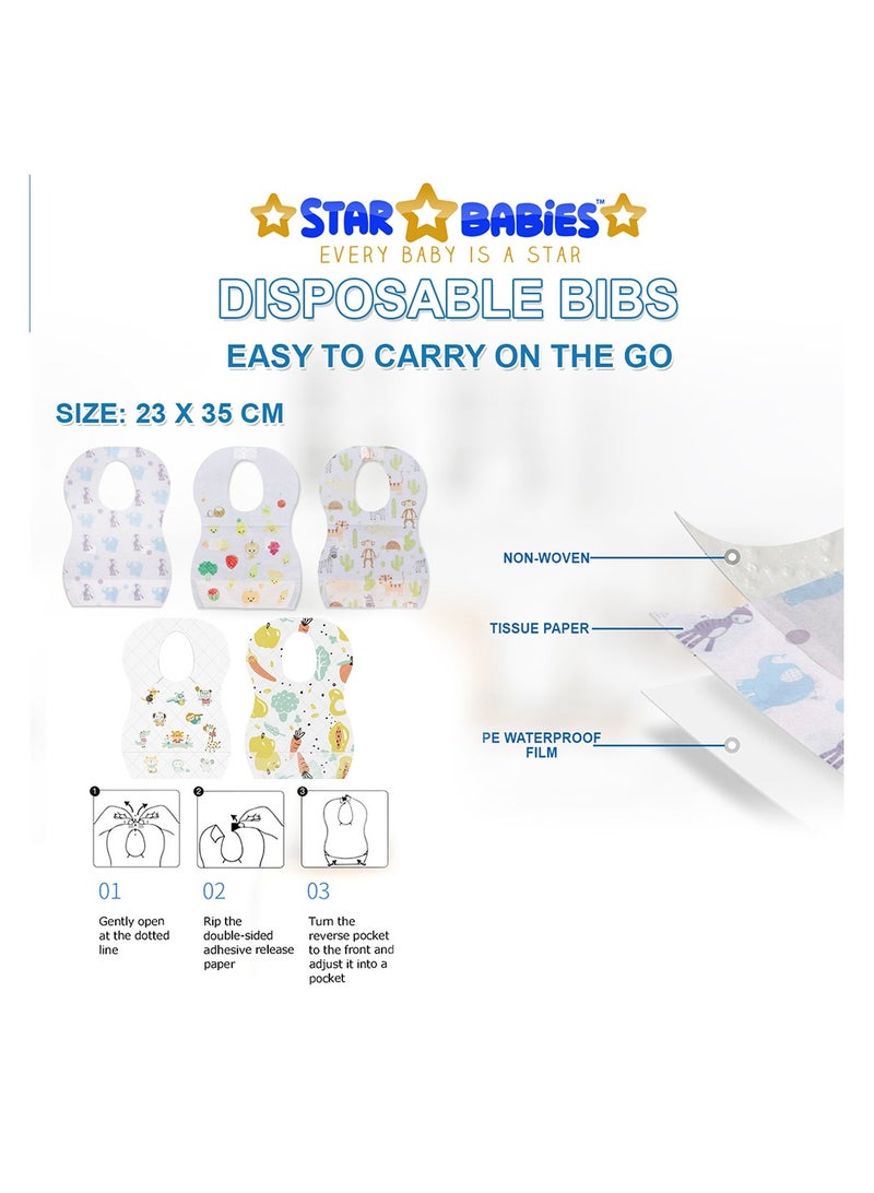 STAR BABiES Disposable Bibs Pack of 108-Animal - Image 3