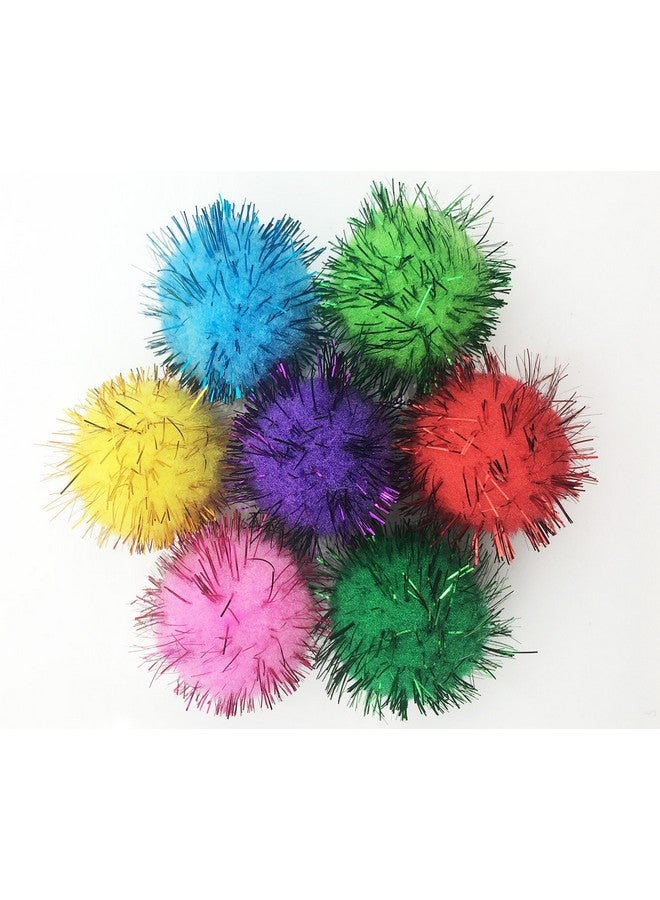 VAPKER 30 Piece Assorted Color Sparkle Balls Cat'S Favorite Toy Tinsel Pom Poms Glitter - Image 1