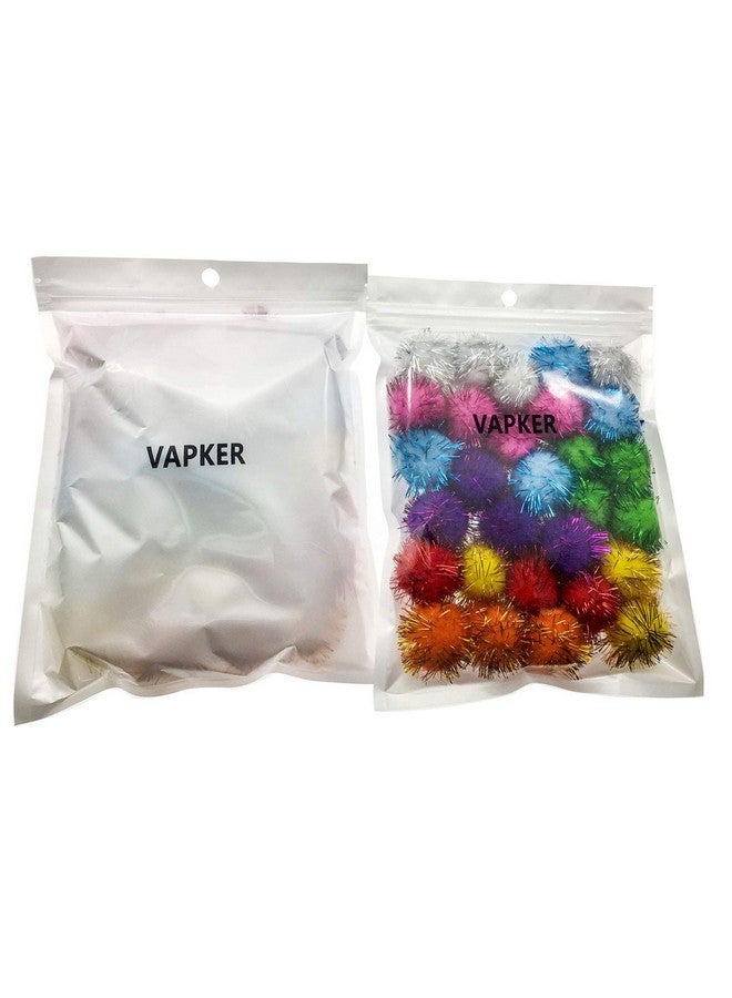 VAPKER 30 Piece Assorted Color Sparkle Balls Cat'S Favorite Toy Tinsel Pom Poms Glitter - Image 4