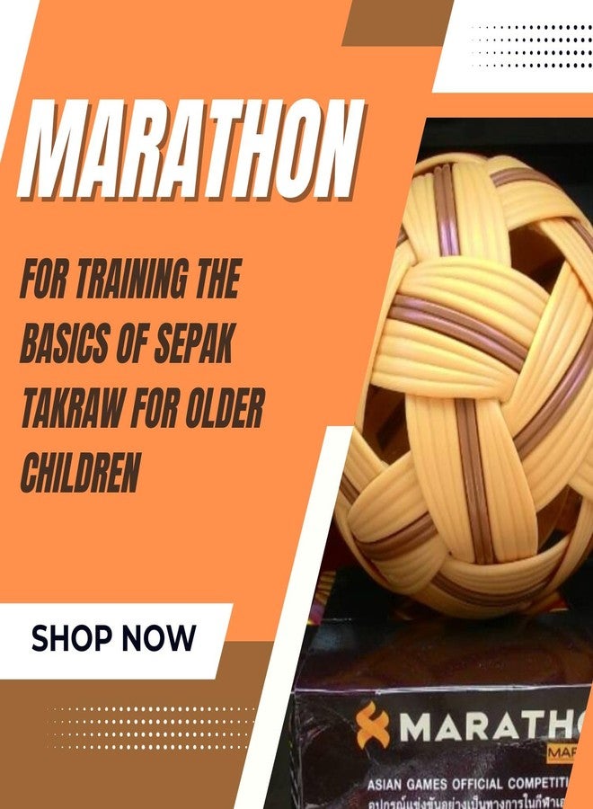 VAYINATO Marathon MT-102 Basic Training Model, Sepak for Older Children | Lightweight Basic Training Ball | Durable Rattan-Style Plastic Ball | Made in Thailand | Indoor & Outdoor Play - Image 3