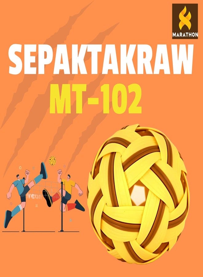 VAYINATO Marathon MT-102 Basic Training Model, Sepak for Older Children | Lightweight Basic Training Ball | Durable Rattan-Style Plastic Ball | Made in Thailand | Indoor & Outdoor Play - Image 2
