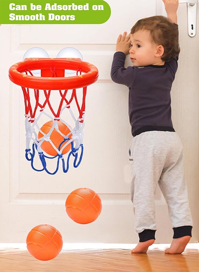 أورجنيزر ألعاب الحمام - طوق كرة السلة في حوض الاستحمام للأطفال الصغار - ألعاب الحمام وألعاب الاستحمام للأطفال من سن 4 إلى 8 سنوات، طوق كرة السلة بأكواب الشفط ومجموعة 3 كرات بدون ثقوب للأولاد والبنات - Image 5