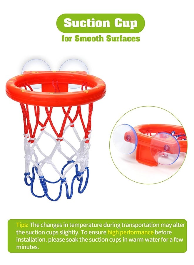 أورجنيزر ألعاب الحمام - طوق كرة السلة في حوض الاستحمام للأطفال الصغار - ألعاب الحمام وألعاب الاستحمام للأطفال من سن 4 إلى 8 سنوات، طوق كرة السلة بأكواب الشفط ومجموعة 3 كرات بدون ثقوب للأولاد والبنات - Image 2