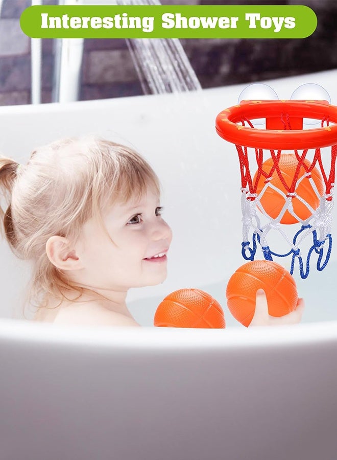 أورجنيزر ألعاب الحمام - طوق كرة السلة في حوض الاستحمام للأطفال الصغار - ألعاب الحمام وألعاب الاستحمام للأطفال من سن 4 إلى 8 سنوات، طوق كرة السلة بأكواب الشفط ومجموعة 3 كرات بدون ثقوب للأولاد والبنات - Image 4