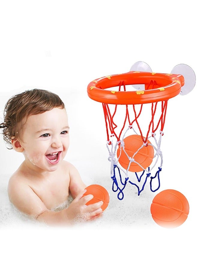 أورجنيزر ألعاب الحمام - طوق كرة السلة في حوض الاستحمام للأطفال الصغار - ألعاب الحمام وألعاب الاستحمام للأطفال من سن 4 إلى 8 سنوات، طوق كرة السلة بأكواب الشفط ومجموعة 3 كرات بدون ثقوب للأولاد والبنات - Image 1