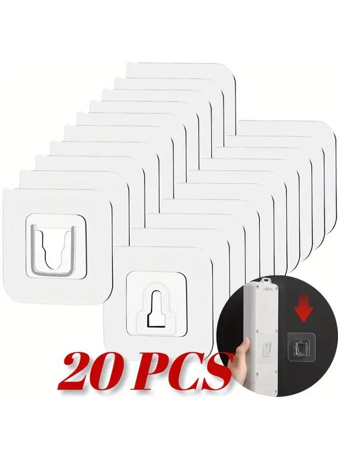 20 Pieces Heavy Duty Clear Adhesive Wall Hooks No Drill Strong Suction Cup Damage Free - Image 4