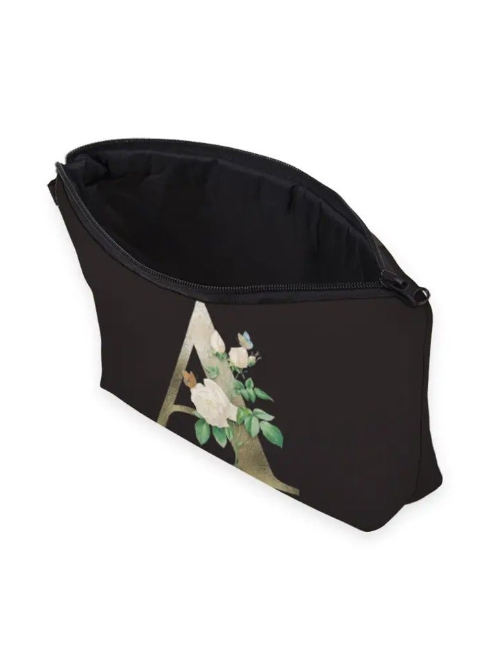 ORiTi 3D Floral Letter Pattern Cosmetic Bag Roomy Zipper Makeup Pouch Water Resistant Toiletry Bag Travel Accessories Organizer for Women - Image 2