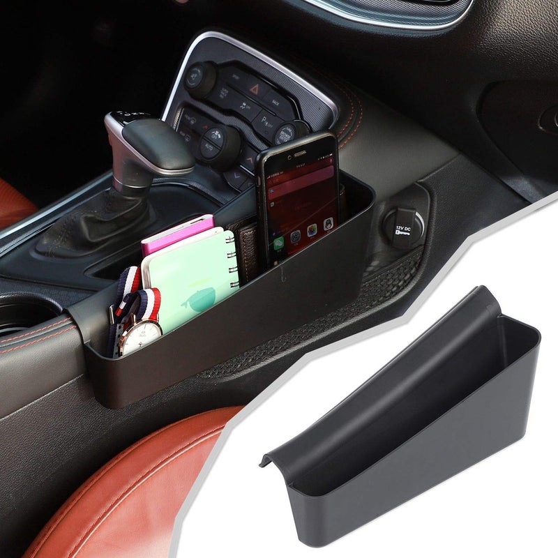 JeCar Storage Tray Gear Shifter Storage Organizer Interior Accessories Compatible with Dodge Challenger 20152023 Black