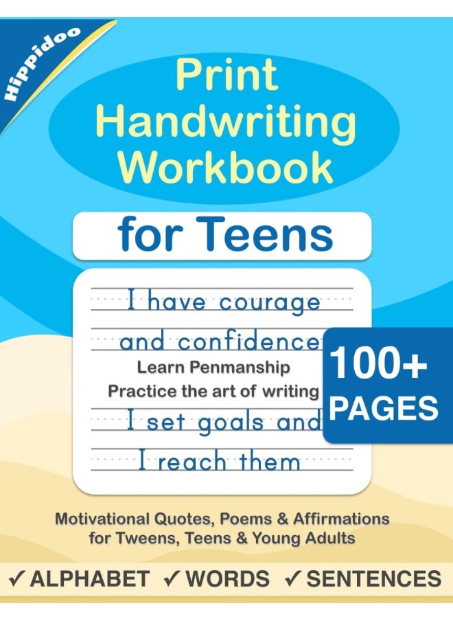 Print Handwriting Workbook for Teens: Improve your printing handwriting & practice print penmanship workbook for teens and tweens  - Image 1