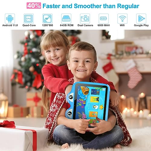 Trayoo Kids Tablet 10.1 Inches Tablet for Kids, Android 11 64GB Tablets for Kids with Case, Google Play, YouTube, Dual Camera, WiFi, Bluetooth, Apps Pre-Installed, Education, Parent Control (Blue) - Image 2