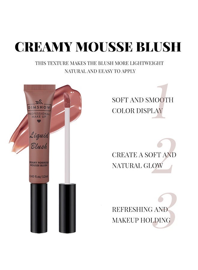 ديمشو أحمر الخدود السائل ، أحمر الخدود الكريمي ، أحمر الخدود السائل الكريمي غير اللامع ، أحمر الخدود السائل الملون ، ظلال العيون وأحمر الشفاه ، أحمر الخدود المرطب طويل الأمد # 01 - Image 4