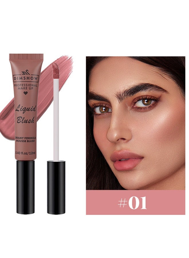 ديمشو أحمر الخدود السائل ، أحمر الخدود الكريمي ، أحمر الخدود السائل الكريمي غير اللامع ، أحمر الخدود السائل الملون ، ظلال العيون وأحمر الشفاه ، أحمر الخدود المرطب طويل الأمد # 01 - Image 2